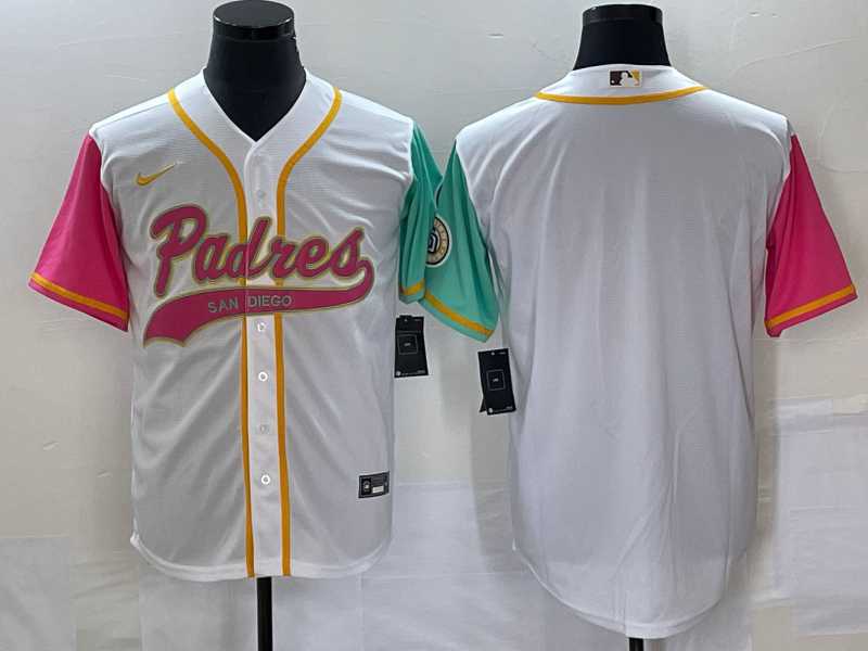 Men%27s San Diego Padres Blank White NEW 2023 City Connect Cool Base Stitched Jersey->san francisco giants->MLB Jersey